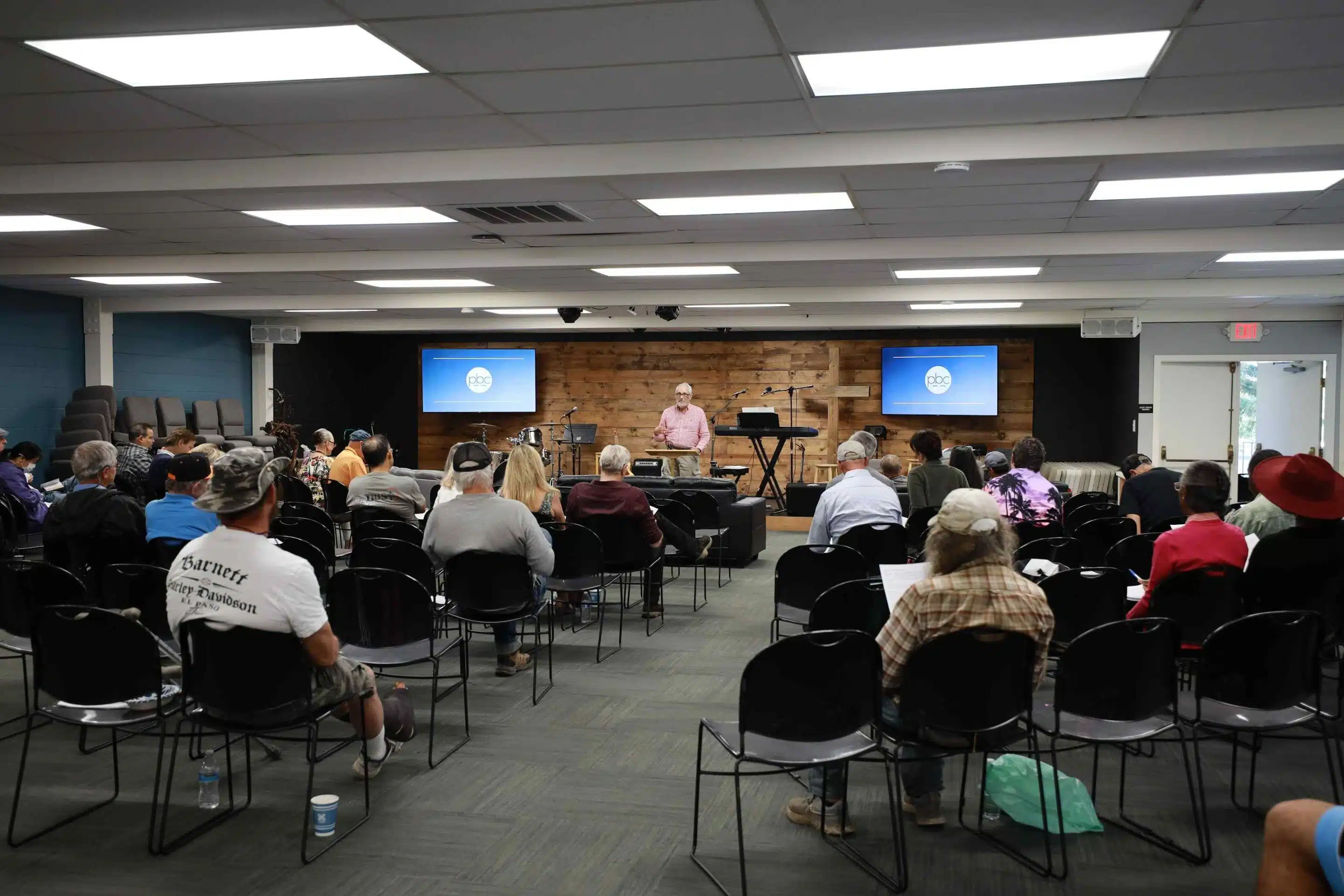 people worshiping at church